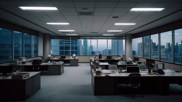 pngtree an empty office with a city view image 2521663